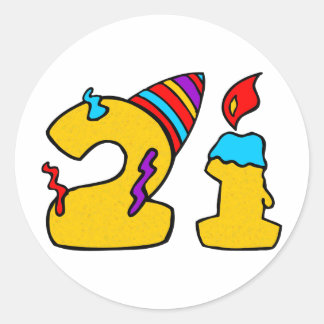 21st Birthday Classic Round Sticker