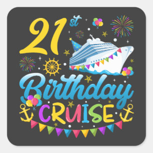 21st Birthday Cruise B-Day Party Square Sticker