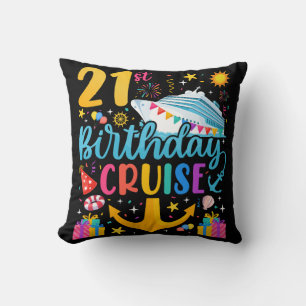 21st Birthday Cruise B-Day Party Throw Pillow