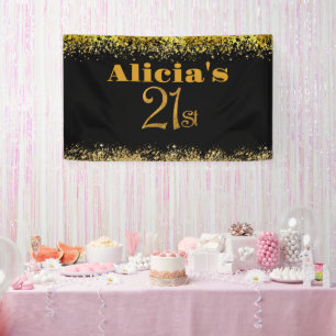 21st birthday Decorations Party Modern Twenty One Banner