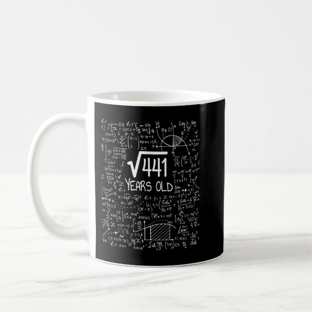 21st Birthday Design - Square Root of 441 21 Years Coffee Mug (Left)