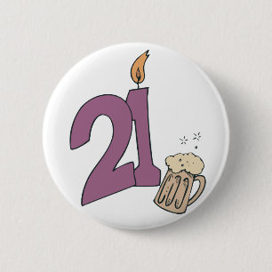 21st Birthday Drinks 2 Inch Round Button