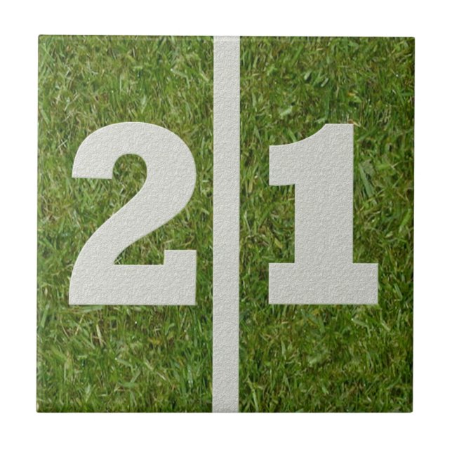 21st Birthday Football Customizable Tile (Front)