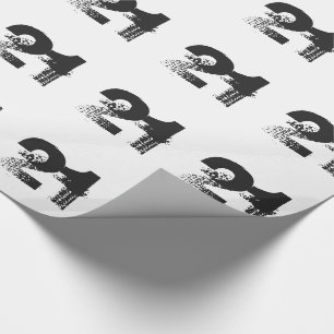 21st birthday for anyone, black on white. wrapping paper