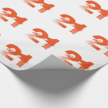 21st birthday for anyone, orange on white. wrapping paper<br><div class="desc">Cool numbers in orange are featured on this 21st birthday greeting for any kid.</div>