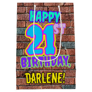 21st Birthday: Fun, Urban Graffiti Inspired Look Medium Gift Bag