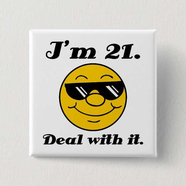 21st Birthday Gag Gift 2 Inch Square Button (Front)