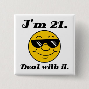 21st Birthday Gag Gift 2 Inch Square Button