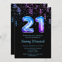 21st Birthday Galaxy Balloons with Confetti