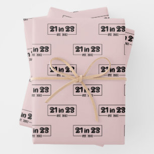 21st Birthday Gift 21 in 23 Est 2002 Wrapping Paper Sheet
