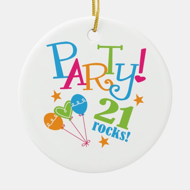 21st Birthday Gift Ideas Ceramic Ornament (Front)