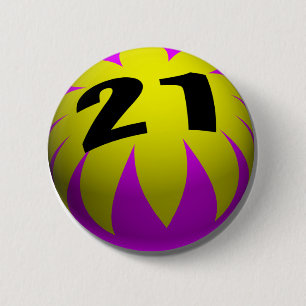 21st Birthday Gifts, Beach Ball 21! 2 Inch Round Button