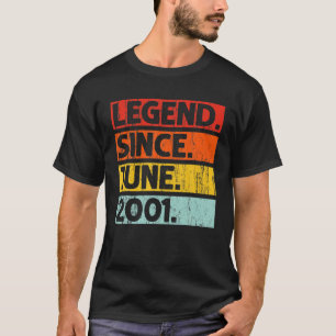 21St Birthday Gifts Legend Since June 2001 21 Year T-Shirt