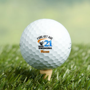 21st Birthday Golf Balls 21 Years Funny Gift Blue