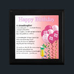 21st Birthday Granddaughter Poem Gift Box<br><div class="desc">A great gift for a granddaughter on her 21st birthday</div>