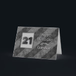 21st BIRTHDAY, Grandson, Grunge Grey Stripes Card<br><div class="desc">Similar image available for invitations ages 13, 16, 18 and 21.  Also for birthday greetings in same categories but for specific titles i.e. son,  grandson and dude. Faux texture gives it a slight grunge effect.</div>