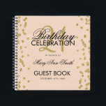 21st Birthday Guestbook Gold Blush Pink Confetti Notebook<br><div class="desc">An elegant 21st Birthday Party Guest Book template with Gold Glitter Confetti on Blush Pink design and easy to customize text.</div>