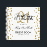 21st Birthday Guestbook Gold Confetti White Notebook<br><div class="desc">An elegant 21st Birthday Party Guest Book template with Gold Glitter Confetti on White design and easy to customize text.</div>