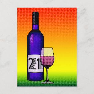 21st birthday : halftone comic invitations
