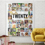 21st Birthday Hello Twenty One 40 Photo Collage Tapestry<br><div class="desc">Hello Twenty One,  21st birthday photo backdrop personalized with 40 of your favourite pictures. Create your own photo collage of square / instagram pictures,  working in rows from left to right. (If you want to change the colours,  click "customize further" or message me for assistance).</div>