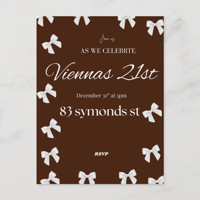 21st birthday invitation  (Front)