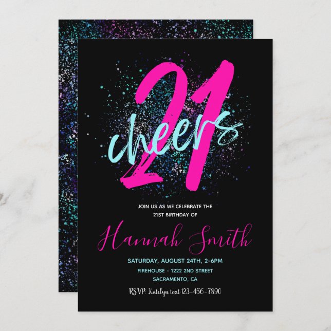 21st Birthday Invitation | 21st Birthday (Front/Back)