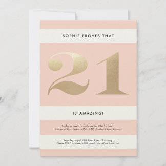 21st Birthday Invitation // Blush