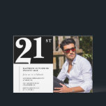 21st birthday invitations Black White Photo<br><div class="desc">21st birthday invitations Black White Photo</div>