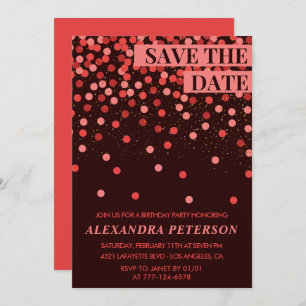 21st birthday invitations Save the date Confetti