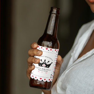 21st Birthday King of Spades Casino Poker Card Beer Bottle Label