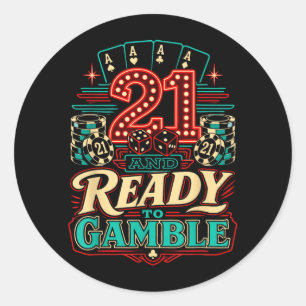 21st Birthday Las Vegas 21 Years Vegas Classic Round Sticker
