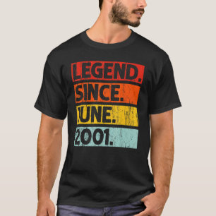 21st Birthday Legend Since June 2001 21 Years Old T-Shirt