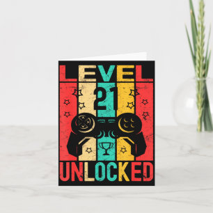21st Birthday Level 21 Unlocked Gamer Funny Birthd Card
