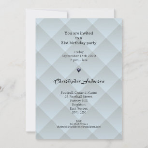 21st Birthday Light Blue Faux Folds Invitation