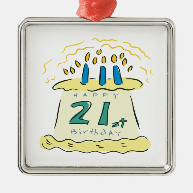 21st Birthday Metal Ornament (Front)