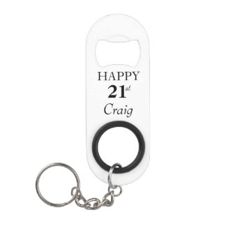 21st Birthday Mini Bottle Opener With Keychain