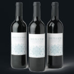 21st Birthday Minimalist Blue Snowflake Custom Wine Label<br><div class="desc">Very elegant blue watercolor snowflakes create a pretty border along the bottom of this birthday custom napkin. Modern and minimalist design has an open and airy feel. The contemporary aesthetic will appeal to people of all ages.</div>