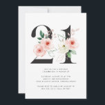 21st Birthday Modern Floral Rose Gold Greenery  Invitation<br><div class="desc">21st Birthday Modern Floral Rose Gold Greenery Invitation with watercolor pink flowers and rose gold accents with greenery.</div>