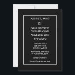 21st Birthday Modern Minimalist Black White Custom Invitation<br><div class="desc">Printed with elegant,  classy black white background and personalized text templates which you can edit and customize! You may also change colours and change age if you wish!</div>