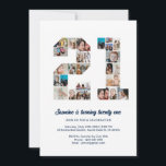 21st Birthday Number 21 Custom Photo Collage Invitation<br><div class="desc">Celebrate momentous 21st Birthday with this cute invitation. It's a personalized photo collage invite that allows you to create a truly unique and memorable design. This customizable template lets you insert your own cherished photos, capturing the precious moments of your life. This invitation is perfect for commemorating your twenty first...</div>