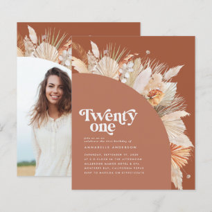 21st birthday pampas grass terracotta arch budget