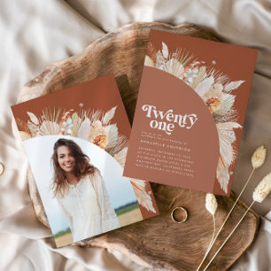 21st birthday pampas grass terracotta modern arch