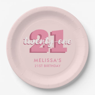 21st Birthday Paper Plate
