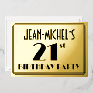 21st Birthday Party — Art Deco Look “21” + Name