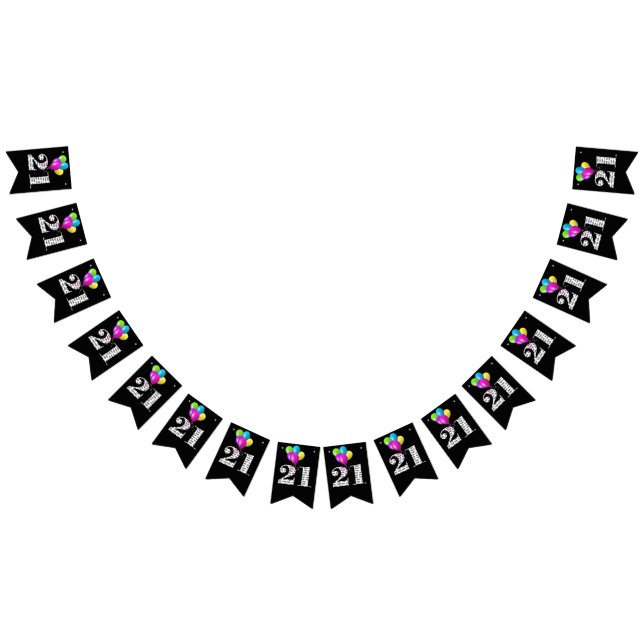 21st  birthday party balloons bunting flags (All)