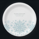 21st Birthday Party Blue White Snowflake Custom Paper Plate<br><div class="desc">Very elegant blue watercolor snowflakes create a pretty border along the bottom of this birthday custom paper plate. Modern and minimalist design has an open and airy feel. The contemporary aesthetic will appeal to people of all ages.</div>