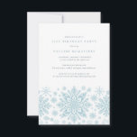 21st Birthday Party Blue White Snowflake Winter Invitation<br><div class="desc">Very elegant blue watercolor snowflakes create a pretty border along the bottom of this adult birthday invitation. Modern and minimalist design has an open and airy feel. The contemporary aesthetic will appeal to people of all ages.</div>