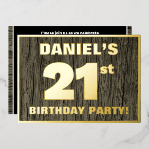 21st Birthday Party: Bold, Faux Wood Grain Pattern
