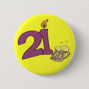 21st Birthday Party Button