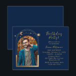 21st Birthday Party Celestial Photo Blue Gold Moon Invitation<br><div class="desc">21st Birthday Party Twenty One Twenty First Celestial Photo Blue Gold Sun Moon Stars Invitations Invites features the sun, moon and stars with a gold frame on a dark navy blue background. Personalize by editing the text in the text boxes provided and adding your favourite photo. PHOTO TIP: centre your...</div>